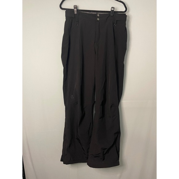 Womens Black Ski Snow Pants Outdoor Winter Sportswear Zippers Accents LARGE B19 - Picture 1 of 14